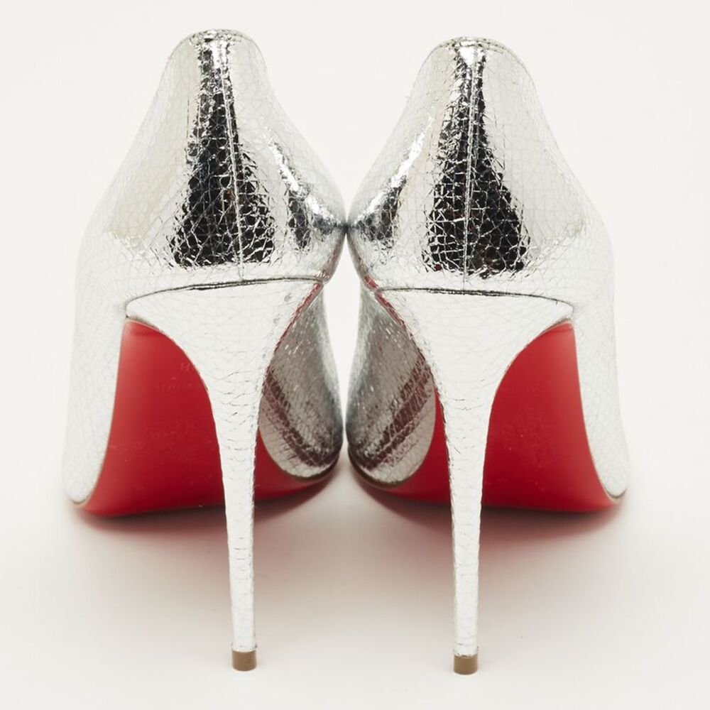 Christian Louboutin So Kate Size 38 Silver Leather Pumps - Picture 5 of 7